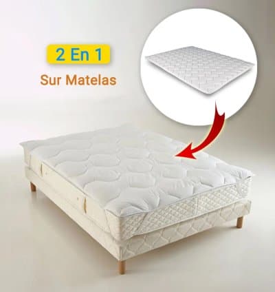 Sur-Matelas 2 en 1 – Confortable et Pas Cher