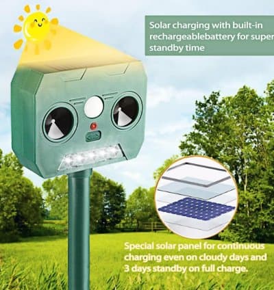Répulsif Solaire Ultrasonique pour Animaux – ANTI-NUISIBLES