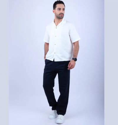 Pantalon Lin Bleu Ref142 - EVASION