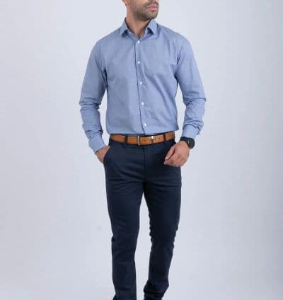 Chemise Bleu Petit Carreaux ref211 - EVASION
