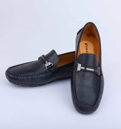 Mocassin Noir Cuir ref:m06 - EVASION