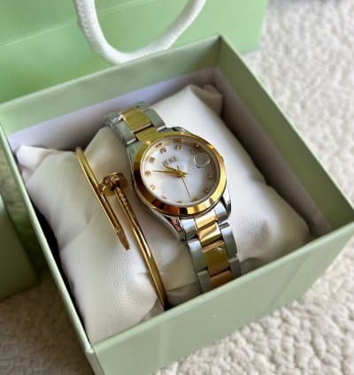 Montre Femme IEKE + Bracelet Doré