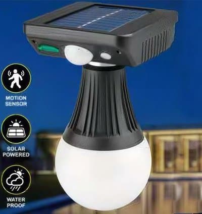 Lampadaire solaire avec capteur de mouvement 3 modes d'éclairage chargement Type-C