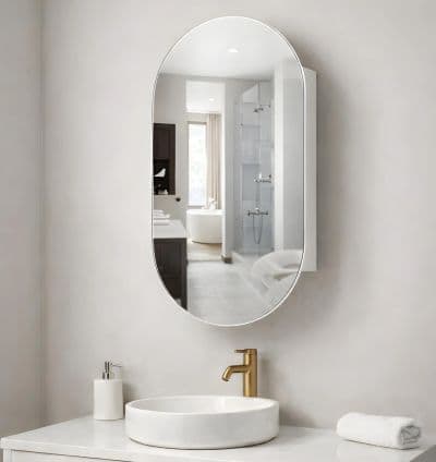 Miroir Armoire Capsule Blanc