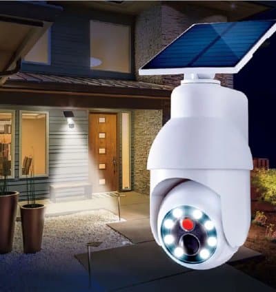 Lampe de sécurité à 360 LED avec fausse caméra, 8 LED