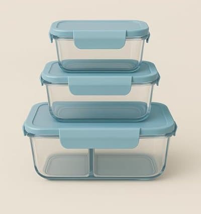 Ensemble de boîtes à lunch en borosilicate, hermétiques et étanches