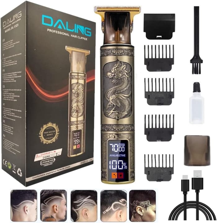 DALING Tondeuse Cheveux Rechargeable Professionnelle Avec Ecran LCD 1500 mAh
