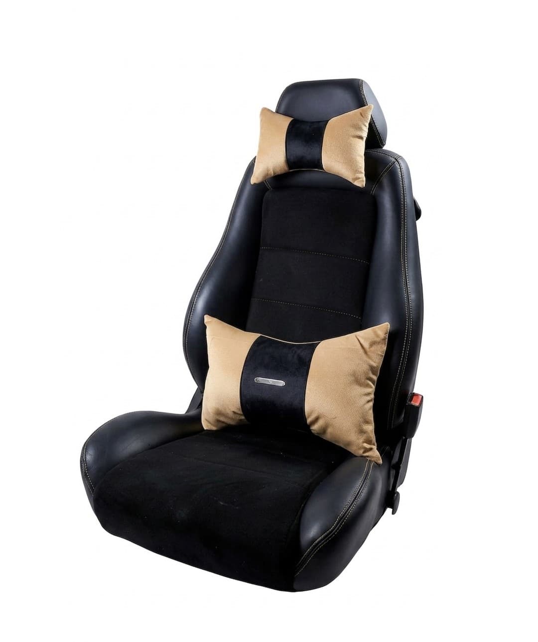 Pack Drive : Repose Tête + Coussin de Dos en Beige et noir