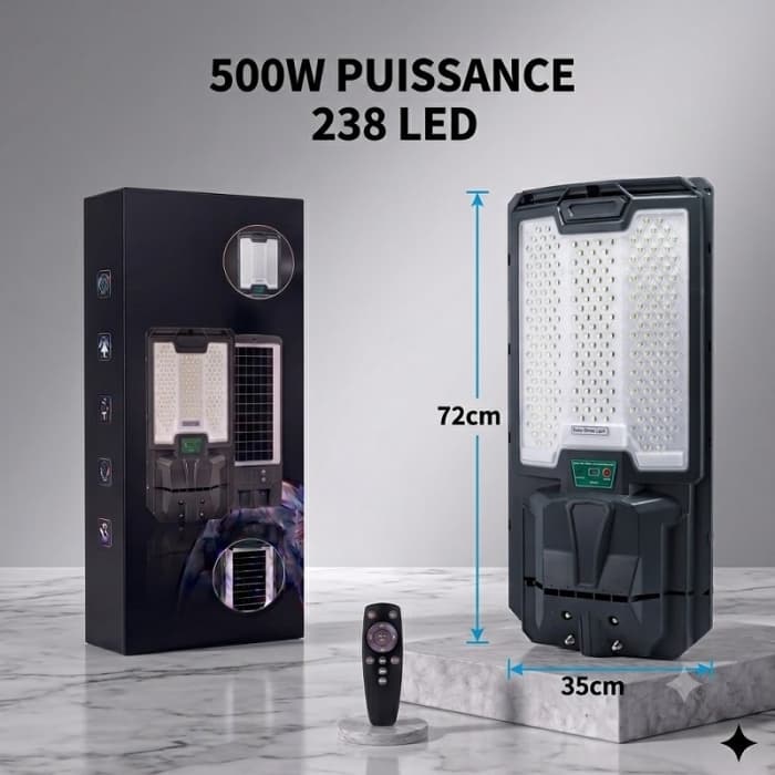 Lampe Solaire À 238 LEDs Ultra-Lumineuse 500W