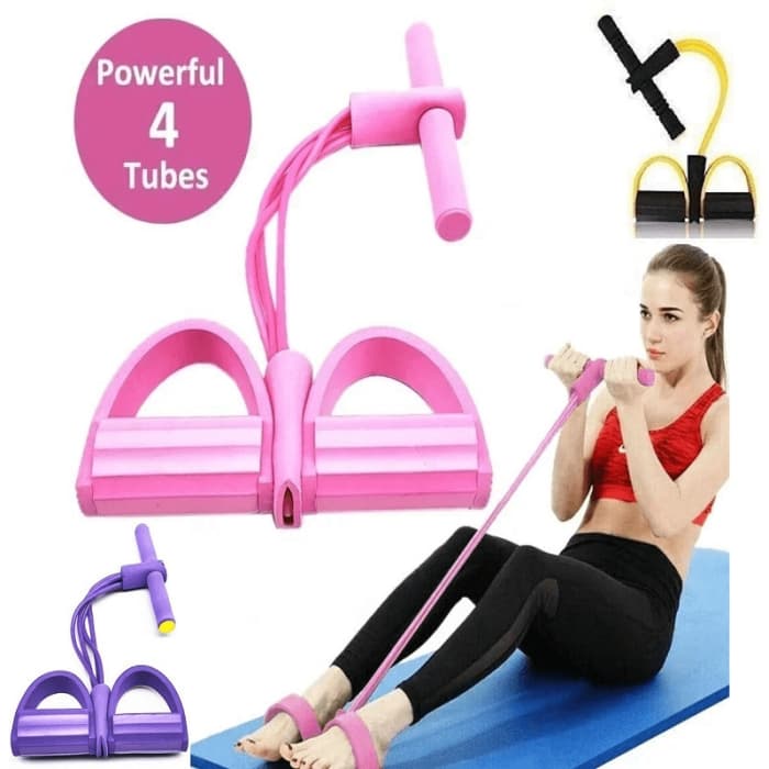 bandes de résistance à 4 tubes avec poignées antidérapantes pour la musculation