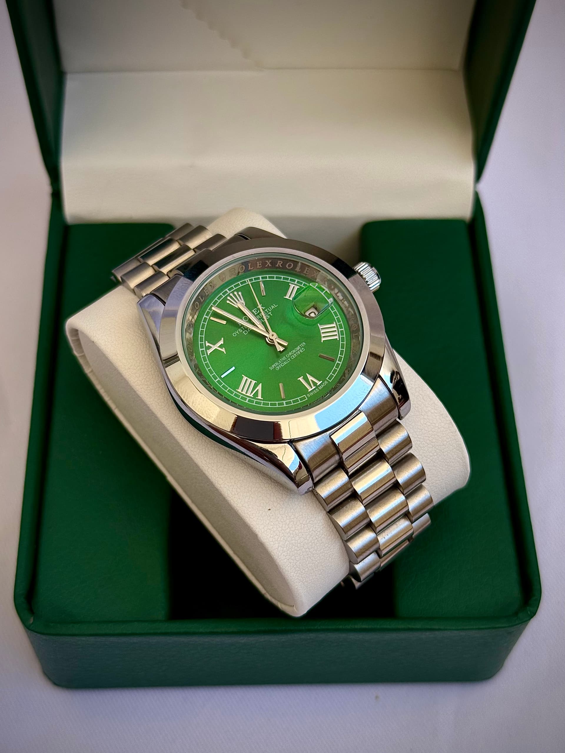 Montre de luxe Rolex Datejust Cadran Vert – Chiffres Romains