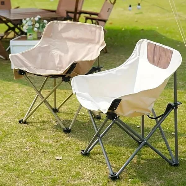 Lot de 2 Chaise pliable avec poche pour plage et camping