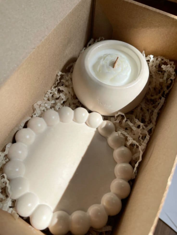 Mini plateaux avec bougie