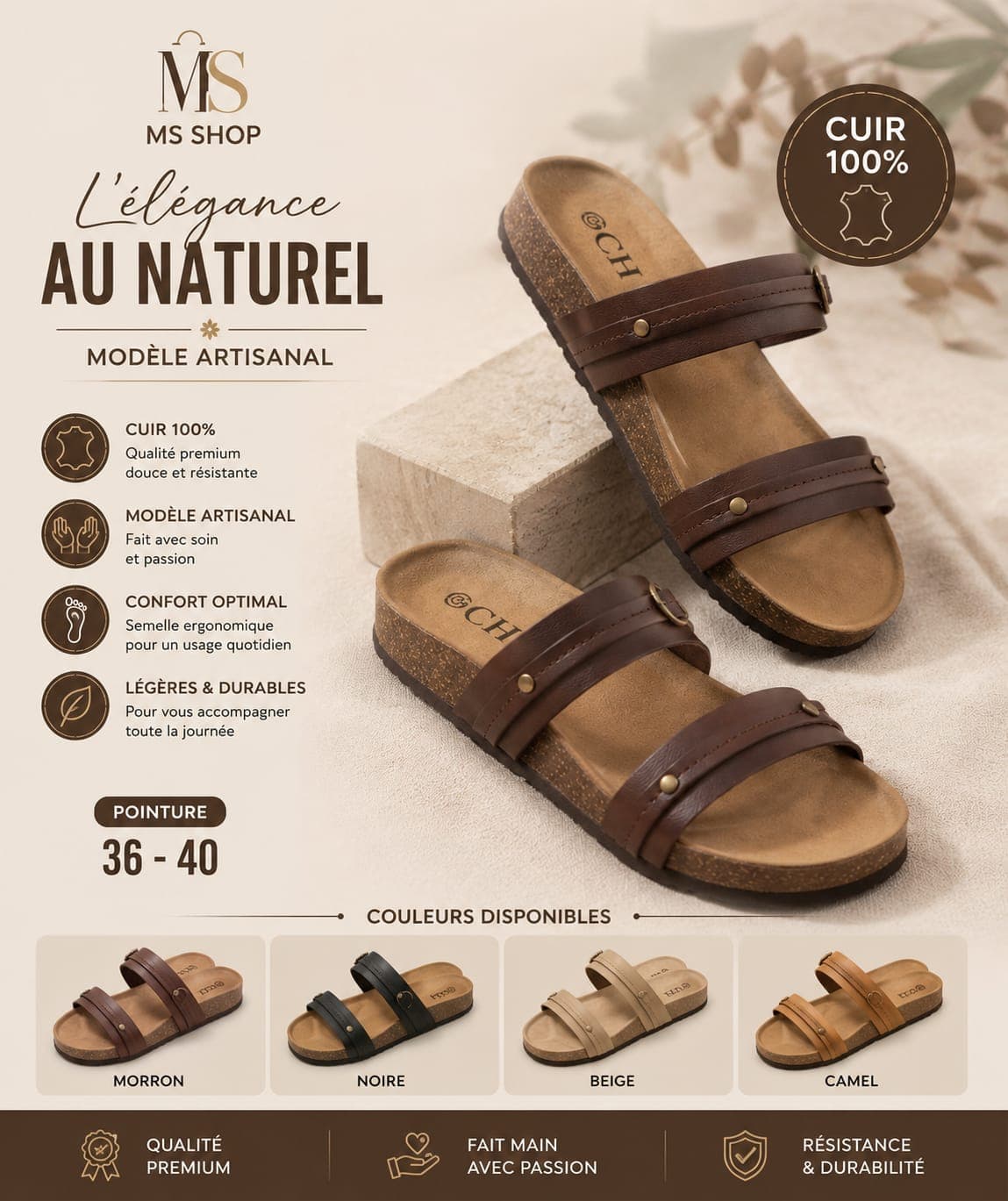Claquettes avec bride simple