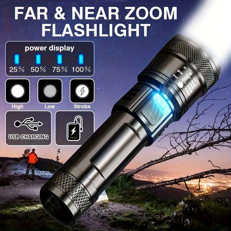 Lampe de poche LED rechargeable avec USB-C et zoom