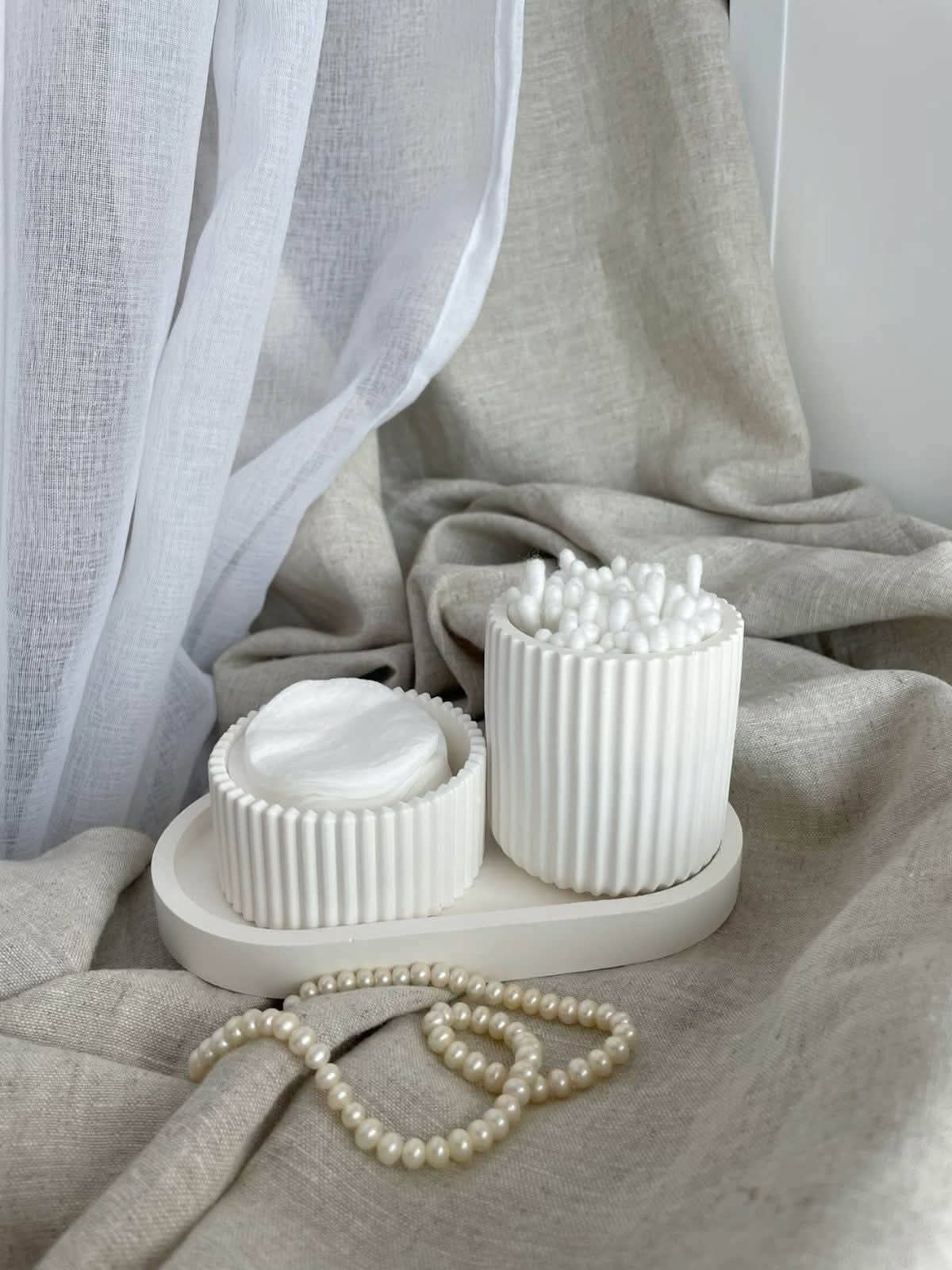 2 porte couton avec plateaux plâtre