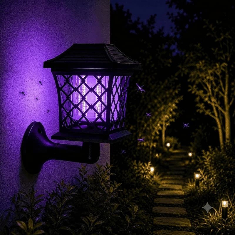Lampe solaire anti-moustiques 2 en 1