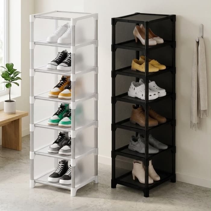 Étagère À Chaussures Verticale, Organisateur De Chaussures Mince À 7 Niveaux