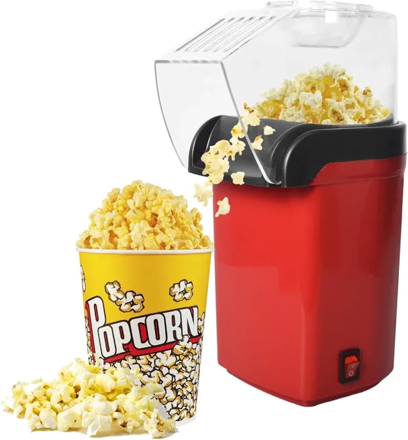 Mini Machine Pop-corn , Air Chaud, Système Antidérapant, 1200W Rouge