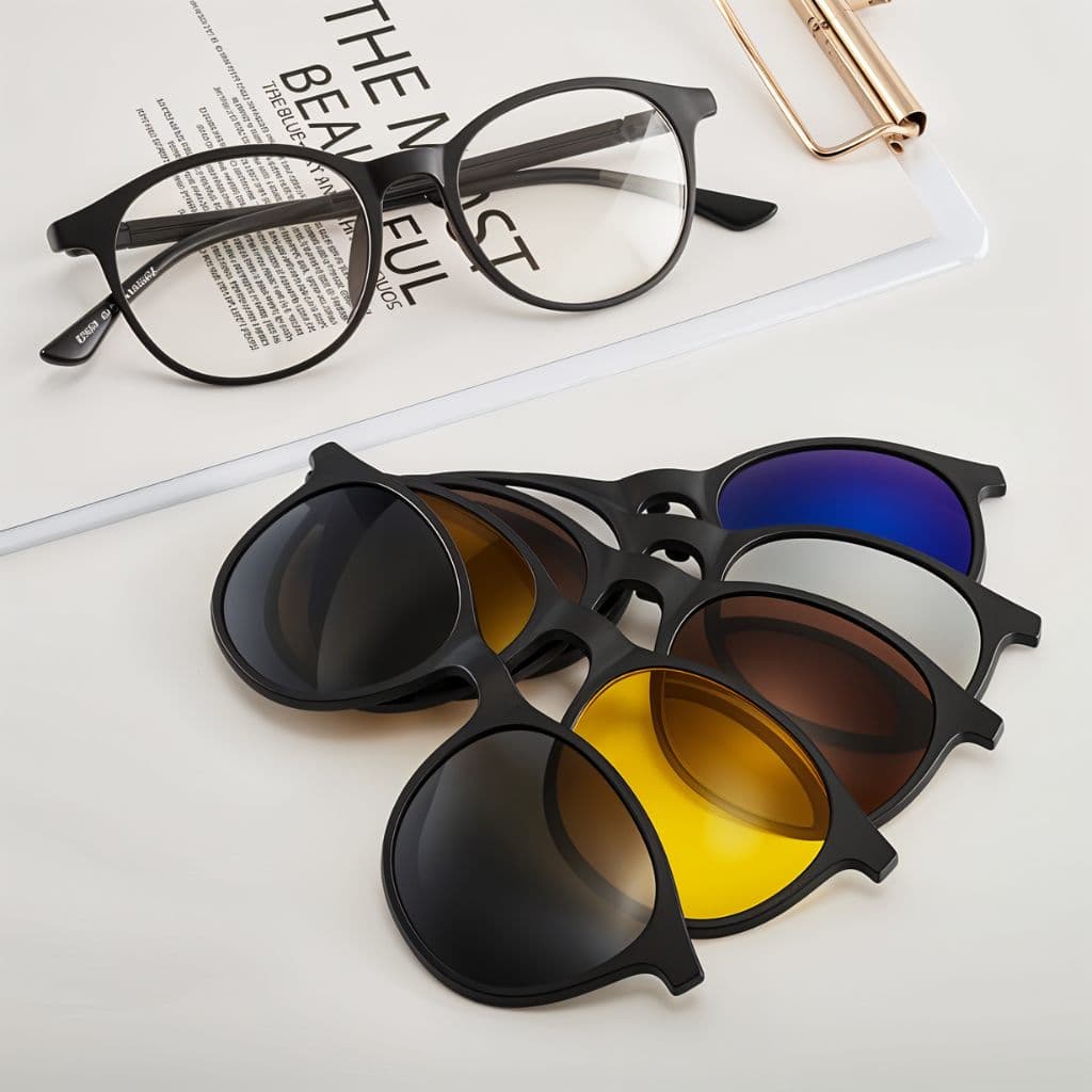 Lunettes 6 En 1 – Monture et 5 Appliques Polarisées Réf 2231A