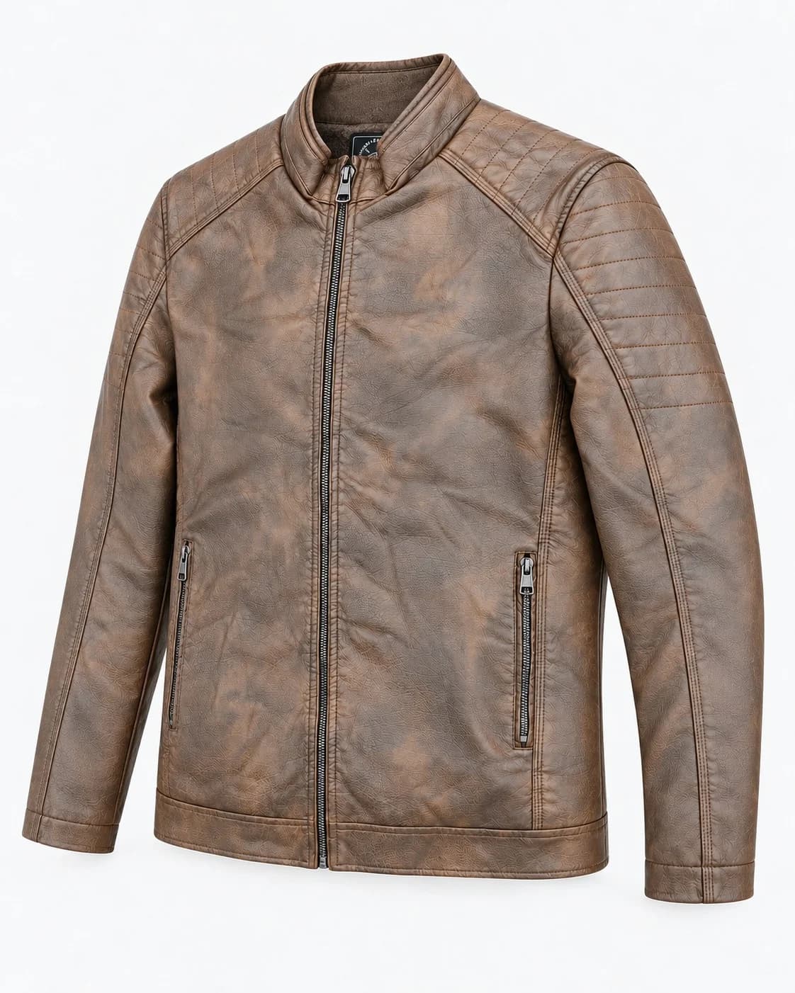Blouson simili cuir Marron ref 005-049
