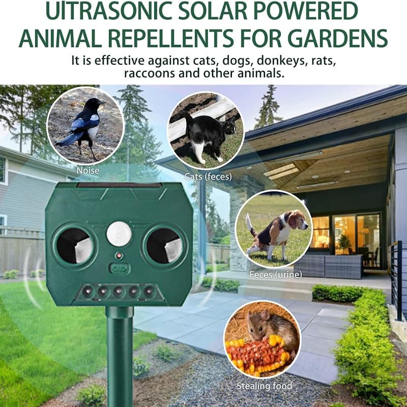 Répulsif Solaire Ultrasonique pour Animaux – ANTI-NUISIBLES