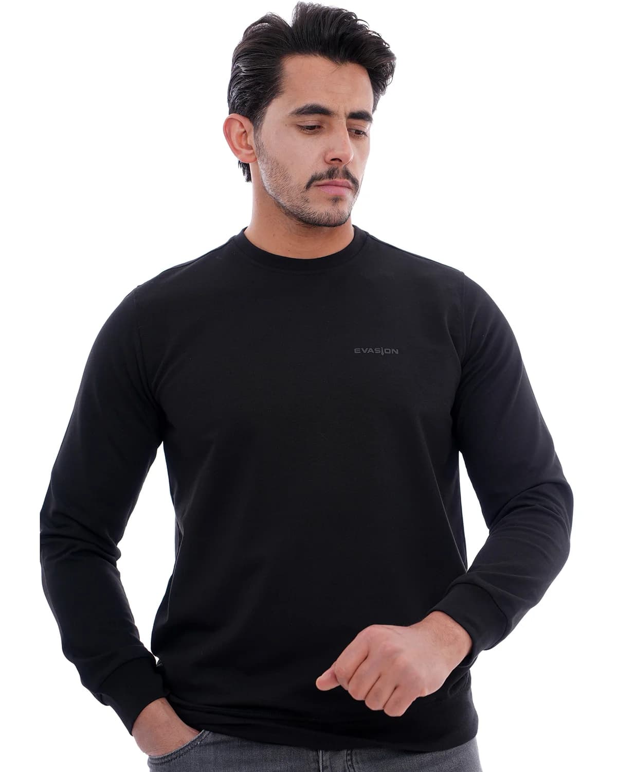 Pull Homme Manches Longues Noir_007-150