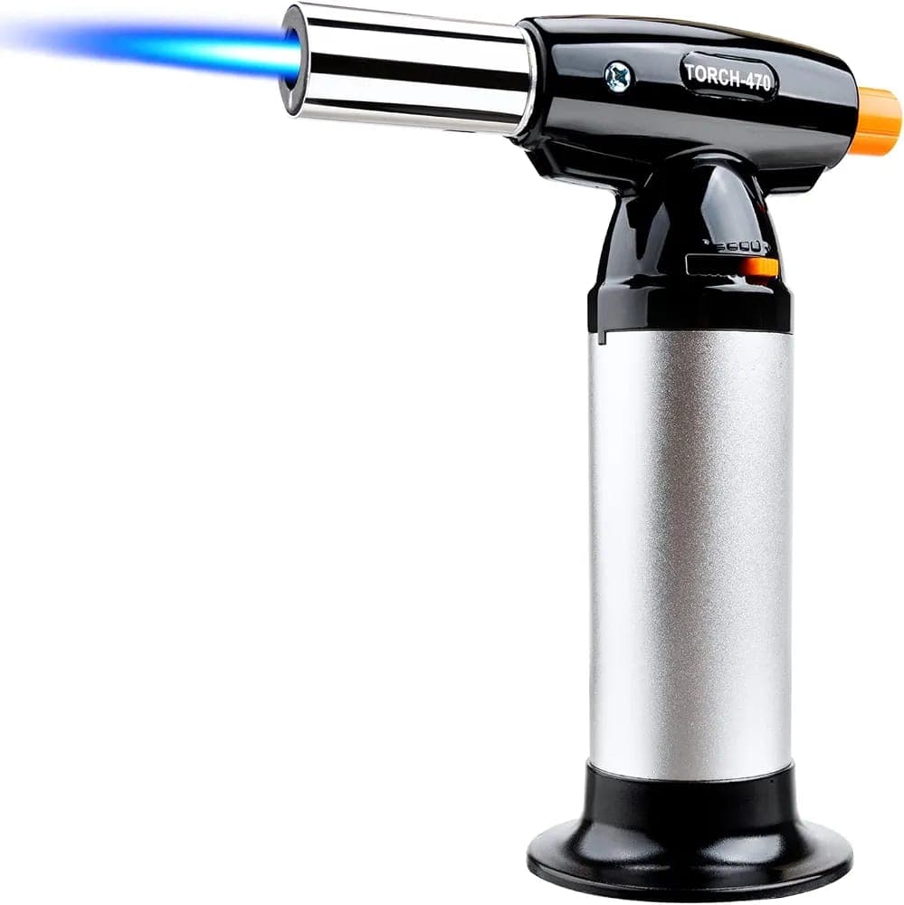 Briquet chalumeau au butane rechargeable – Pour cuisine, camping, grillades et pâtisserie