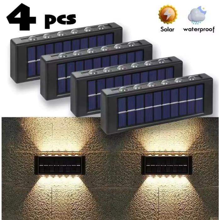 Pack 4 Lampes Solaires LED– Étanches & Sans Électricité