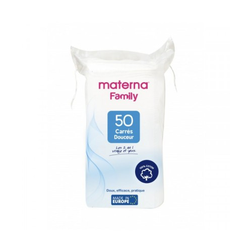 MATERNA COTON CARRES DOUCEUR 50 PIECES