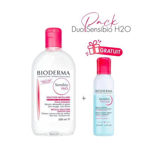 BIODERMA SENSIBIO H2O EAU MICELLAIRE 500ML+SENSIBIO H2O EYE 125ML (OFFERT)