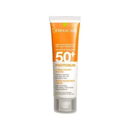 DERMACARE PHOTOSUN 1.5 CREME SOLAIRE TEINTEE PEAUX MIXTES A GRASSES SPF 50+ 50ML