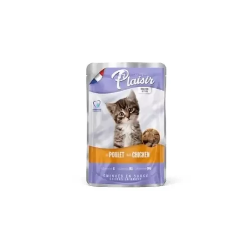 PLAISIR POCHON AU POULET POUR CHATON 100GR