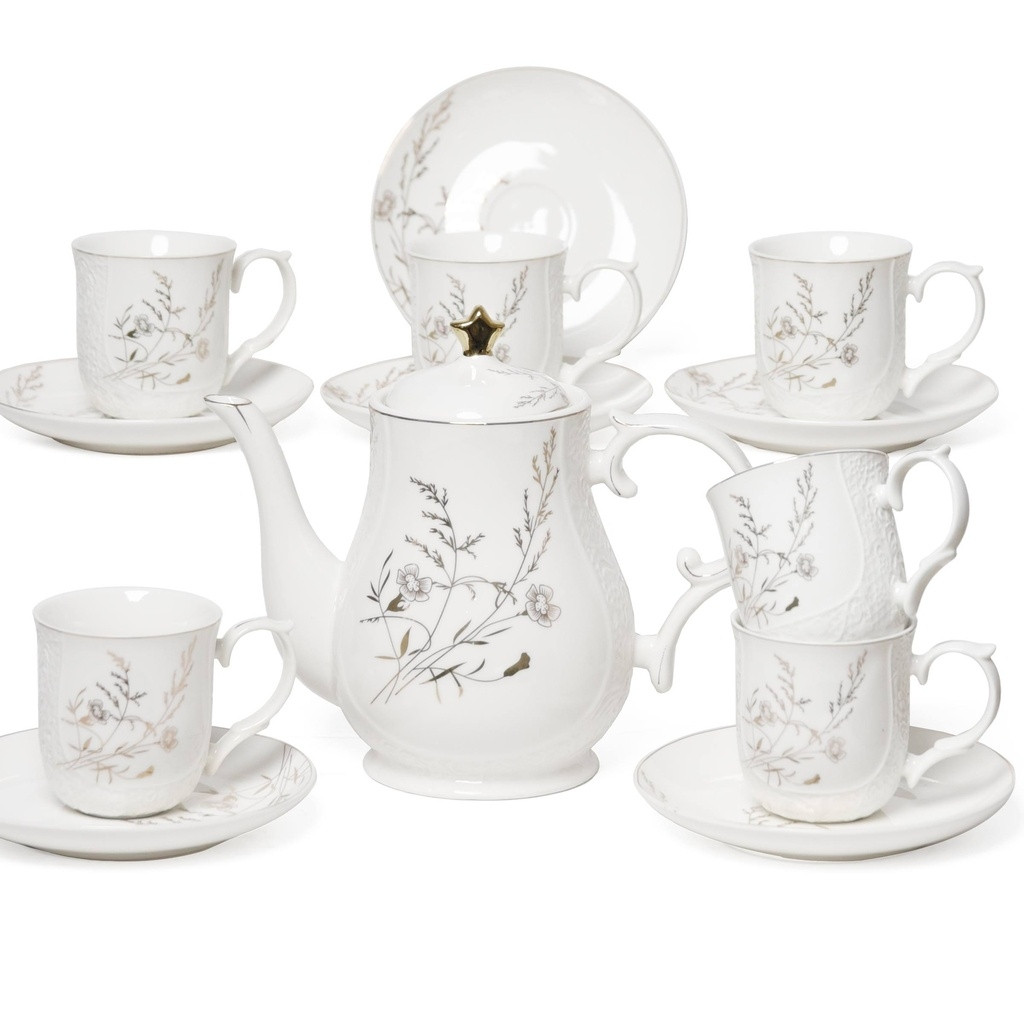 Service à Café Avec Théière Porcelaine 13 Pièces M2