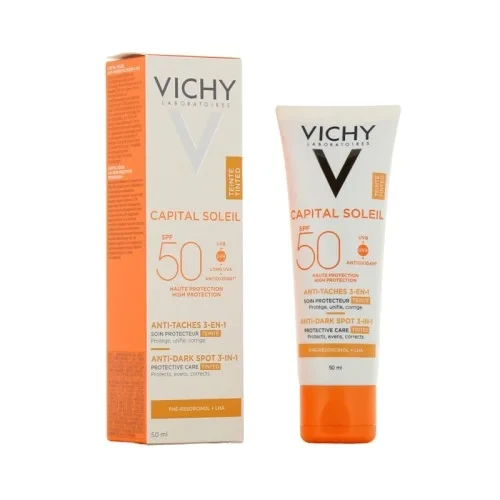 VICHY CAPITAL SOLEIL SOIN ANTI TACHES TEINTEE 3EN1 SPF50 50ML