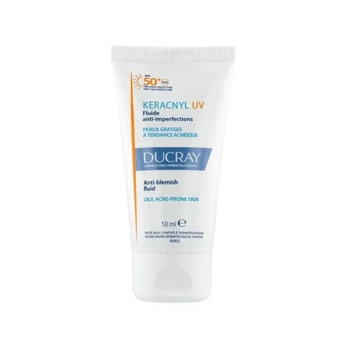 DUCRAY KERACNYL UV FLUIDE ANTI IMPERFECTIONS PEAUX GRASSES A TENDANCE ACNEIQUE SPF50 50ML