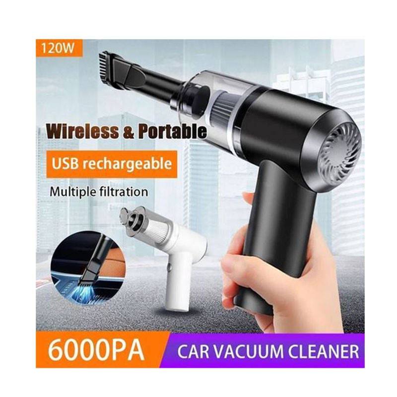 Aspirateur Portable 2 en 1 pour Voiture Noir & Blanc